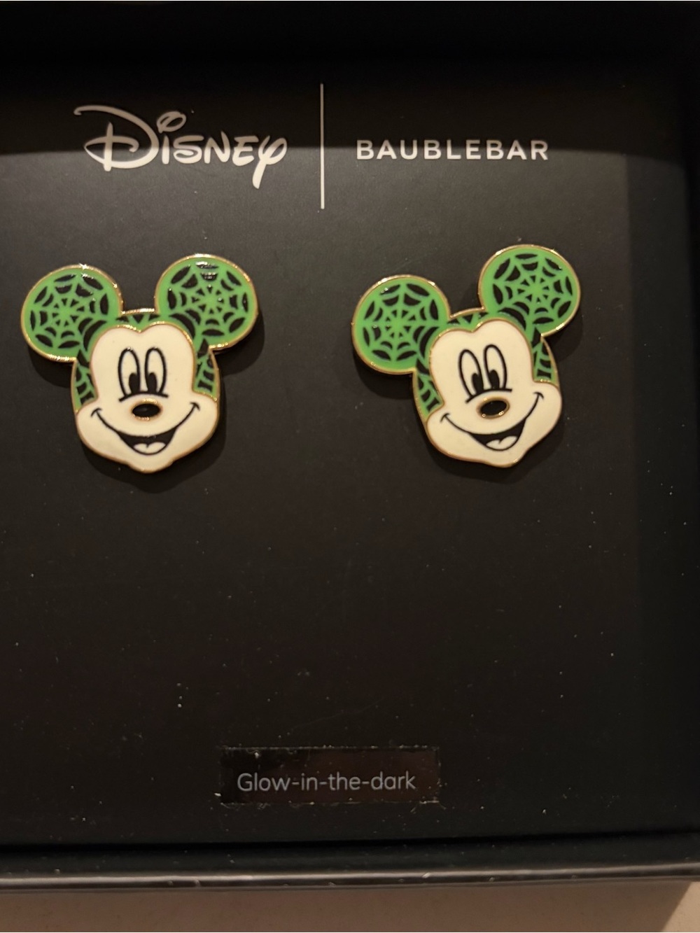 Disney BaubleBar Mickey Glow-In-The-Dark Web Ears Stud Earrings